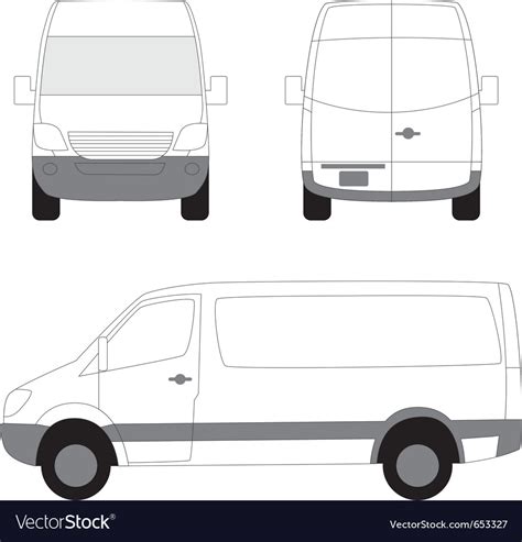white delivery van side front view royalty  vector image