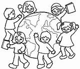 Coloring Pages Kids Children Around Colouring sketch template
