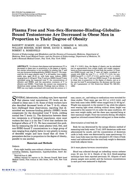 pdf plasma free and non sex hormone binding globulin bound
