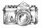 Camera Nikon Sketch Sketches Pencil Old Simple Paintingvalley Clipart Cameras sketch template