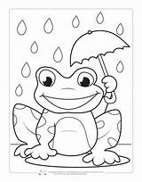 Coloring Spring Pages Kids Frog Sheets Preschool Fun Rain Umbrella Printables Itsybitsyfun Printable Animal Colouring Worksheets Drawing Activities Word Tracing sketch template