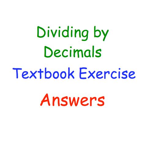 dividing  decimals textbook answers corbettmaths