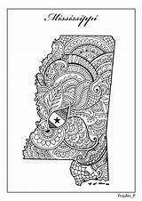 Mississippi Zentangle sketch template