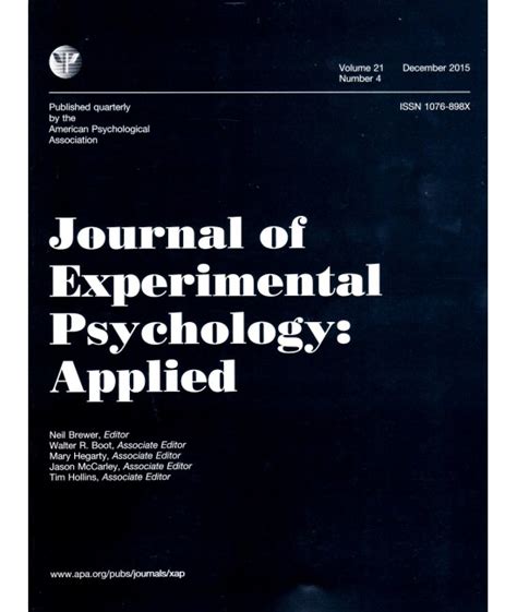 Journal Of Experimental Psychology Applied Philippine