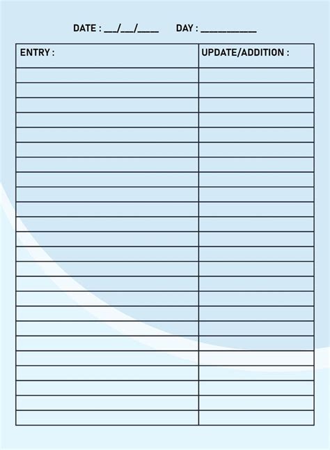 blank printable  list forms printable forms