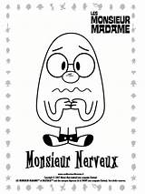 Monsieur Grimace Nerveux Coloriage Madame Momes Tresor Bonhomme sketch template
