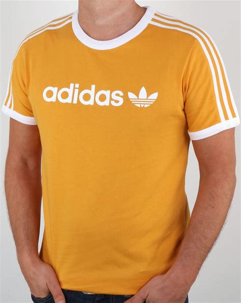 adidas originals linear  shirt tactile yellowringer stripesteemens