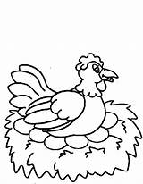 Chicken Egg Drawing Coloring Pages Hen Hatched Being Netart Hatch Kids Getdrawings sketch template