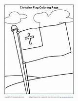 Flag Christian Coloring Printable Kids Activities Sundayschoolzone Pages Pledge Sunday School sketch template