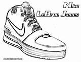 Basketball Coloring Shoes Pages Nike Colouring Lebron Pi Players sketch template