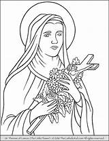 Therese Lisieux Saints Catholic Thecatholickid Teresa sketch template