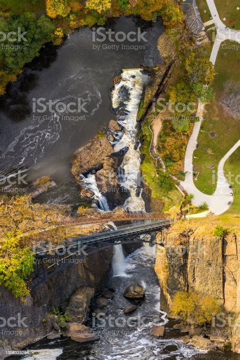 surreal vertical panorama  paterson waterfalls   jersey stock
