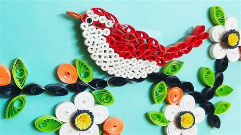 Quilling Artwork Made Easy How To Make Beautiful Bird Youtube