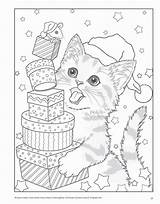 Christmas Coloring Cat Pages Printable Kitty Cats Print Santa Holiday Choose Board Book Adana Adult Mandala sketch template