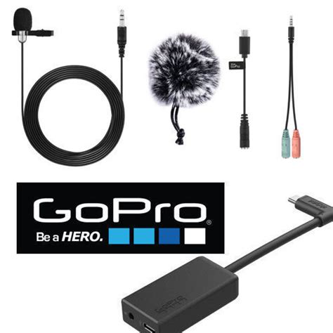 gopro pro mm mic adapter hero blackhero session hd lavalier microphone ebay