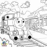 Coloring Thomas Train Pages Engine Tank Drawing Steam Kids Color Printable Emily Outline Percy Drawings Print Railway Locomotive Sodor Island sketch template
