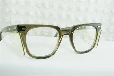 60s mens glasses 1960s safety eyeglasses gray by diaeyewear