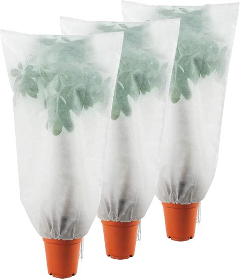 amazoncom plant covers frost protection bag large size winter drawstring plant covers winter
