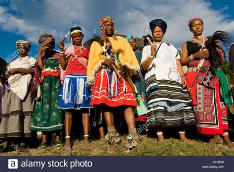 Traditionally Dressed Xhosa People During The Sangoma Or