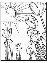 Coloring Spring Pages Printable Kids Easter Print Color Sheets Field Colouring Printables Tulip Flower Tulips Mandala Adults Cherry Parents Flowers sketch template