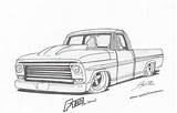Truck Drawings Coloring Pages Drawing Car Cool F250 Trucks Ford F100 Cars Pickup Clipart Cliparts Chevy Colouring Pencil Gmc Rod sketch template