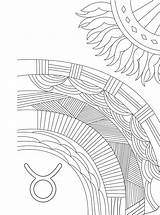 Cosmic Coloring Taurus Libra sketch template