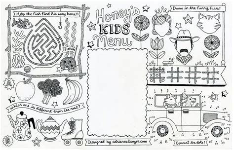 kids menu kids menu bookmarks kids coloring pages inspirational