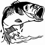 Bass Fish Fishing Coloring Pages Water Jumping Drawing Clipart Color Silhouette Svg Tocolor Print Getdrawings Place Jump Fisherman Colouring Easy sketch template