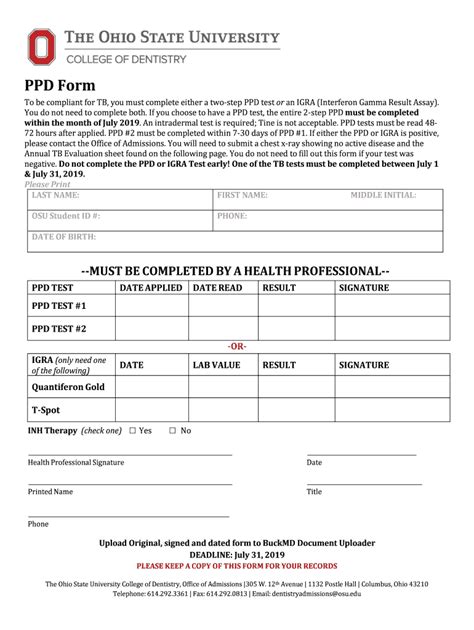 ppd form dentistryosuedu fill  sign printable template