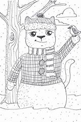 Snowcat Cat Link Snowman sketch template