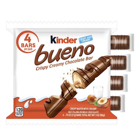 kinder bueno milk chocolate  hazelnut cream  individually wrapped chocolate bars  oz