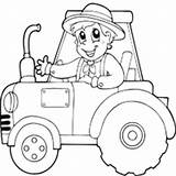 Tractor Coloring Farmer Riding People Surfnetkids Pages Next sketch template