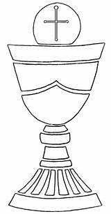 Chalice Template Communion Clipart Host Outline First Window Printable Cling Coloring Pages Corpus Catholic Colouring Craft Christi Clipground Caliz Cakes sketch template