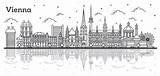 Vienna Austria Skyline Outline sketch template