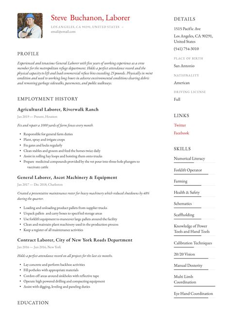 general laborer resume writing guide   templates
