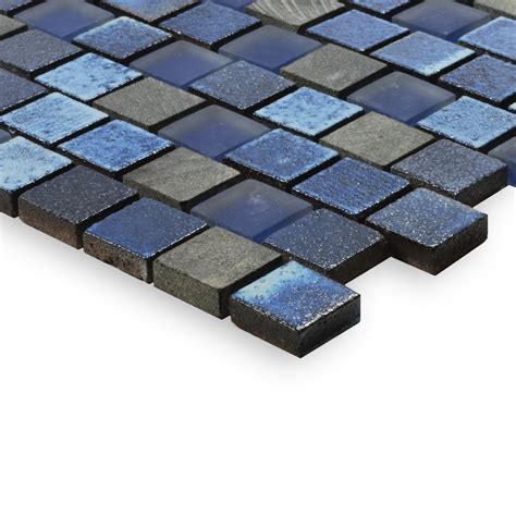 Dark Blue Blend 1 X 1 Mosaic Tile Gl82323b2 Glass Pool Tile