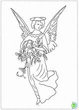 Angel Coloring Angels Christmas Dinokids Print Close Colouring Pages sketch template