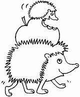 Hedgehogs Kids Coloring Pages Fun Egel sketch template