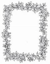 Frames Borders Frame Flower Floral Printable Border Pages Medieval Book Coloring Colouring Paper Pattern Vector Diy Loom Weaving Drawing Illuminated sketch template