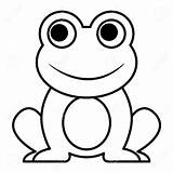 Frog Drawing Cartoon Cute Animal Sitting Coloring Drawings Vector Vectorstock Tadpole Paintingvalley Large sketch template