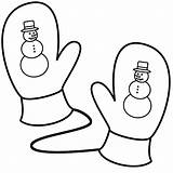 Mittens Coloring Pages Christmas Snowman Mitten Color Winter Clothing Kids Print Bigactivities Activity Great sketch template