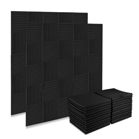 buy  pack acoustic foam panels premium sound proof foam panels black
