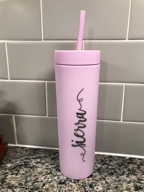 Skinny Cup With Straw With Name Etsy