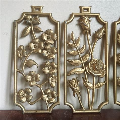 Vintage Sexton Gold Four Seasons Floral Wall Decor Chairish