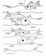 Fish Coloring Pages Color Number Animal Printable Popular sketch template