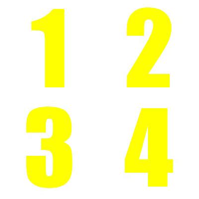 pack    yellow numbers bespoke wheelie bin numbers  decals