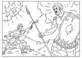 Goliath Goliat Davide Golia Colorare Malvorlage Ausmalbilder Ausmalen Bijbelse Schoolplaten Malvorlagen Cristianos sketch template