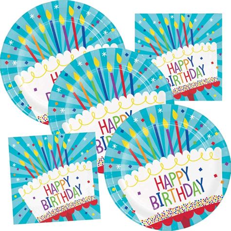 amazoncom happy birthday plates  napkin party supplies set