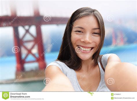 selfie girl on san francisco golden bridge travel stock image image of bridge landmark 67068521