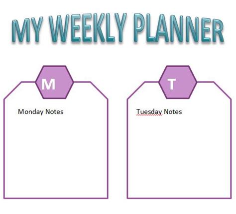 weekly planner template haven